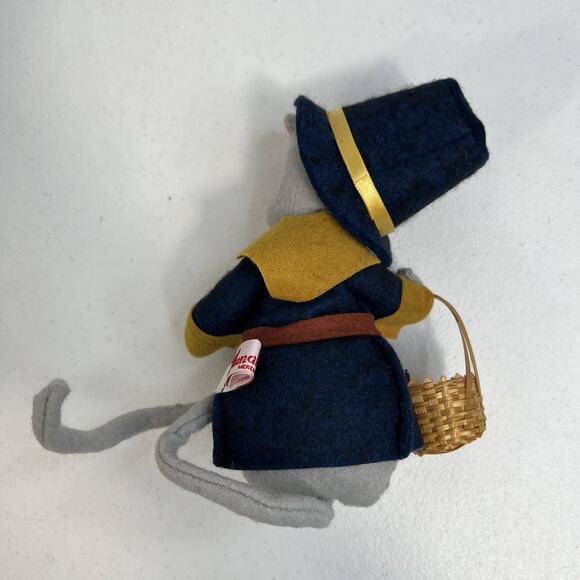 Annalee Thanksgiving 7" Pilgrim Mouse With Basket Apple ‘98 USA Made Replacement - Picture 5 of 8